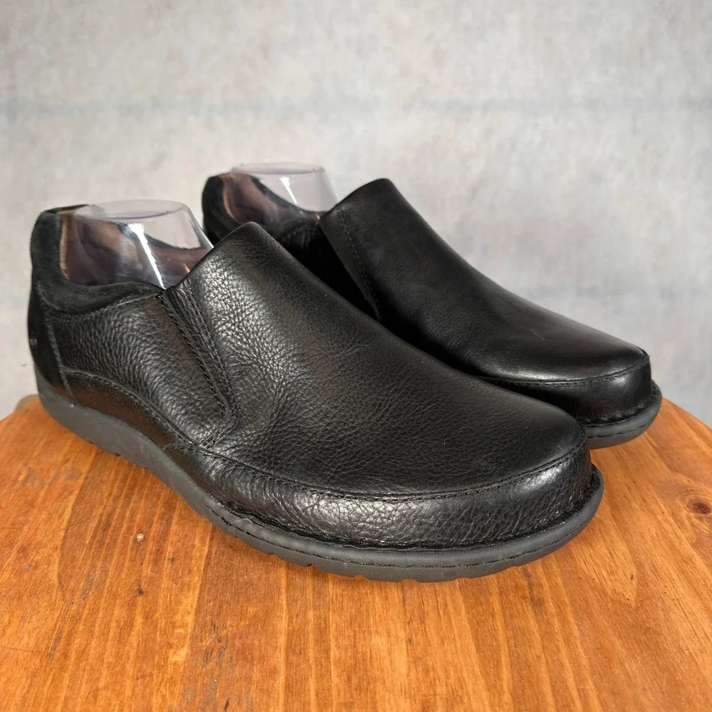 Born H48203 Slip On Loafers Mens 14 Black Good Leather Comfort Walking Shoes